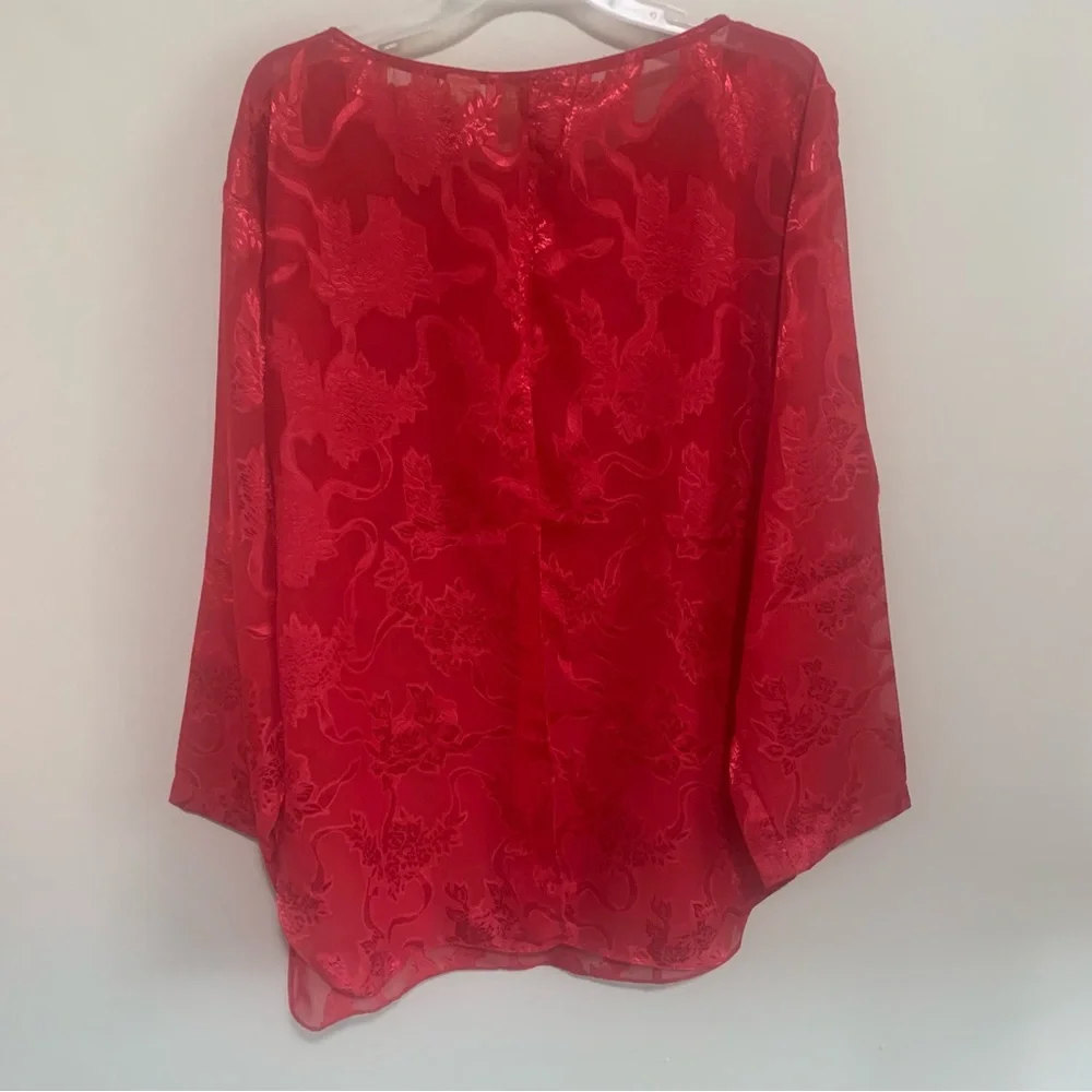 Victoria Secret Vintage Semi Sheer Floral Long Sleeve Blouse - Picture 8 of 13